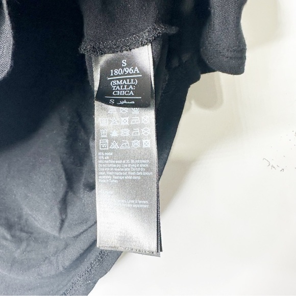 All Saints Classic Black Modal Silk Short Sleeve Top Size Small - Picture 3 of 4